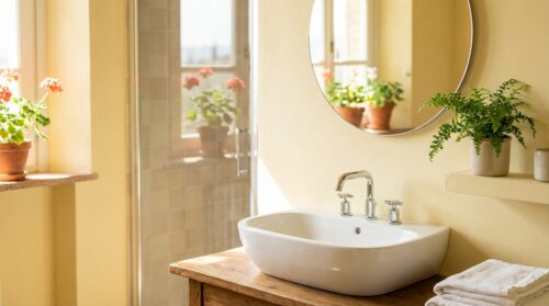 Luminosa e accogliente, è il colore che funziona meglio nei piccoli bagni secondo i designer